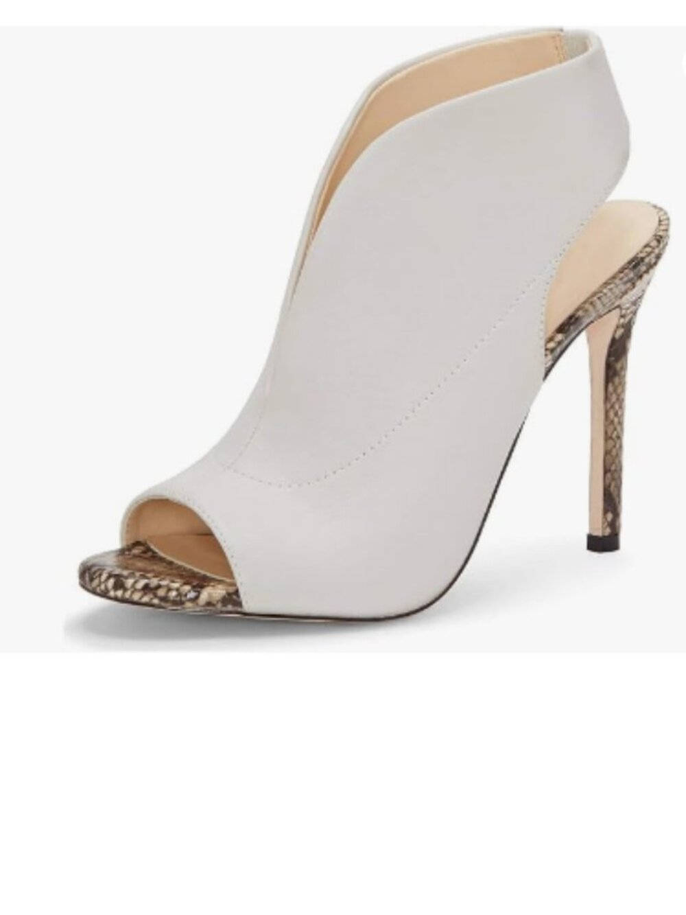 YDN White Slingback Peep Toe Stiletto High Heel Sandals Ankle Boots Cutout Shoe